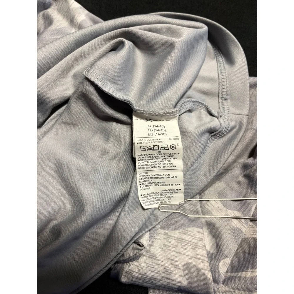Old‎ Navy Active Kids XL 14-16 Go-Dry Camo Raglan Long Sleeve Shirt Grey Bedrock